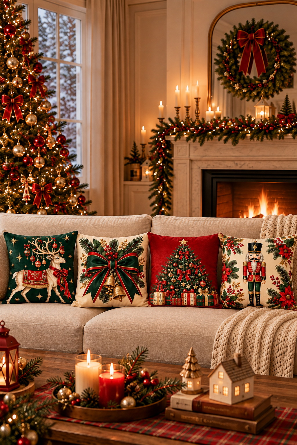 Christmas Wonderland - 4 Kırlent Kılıfı