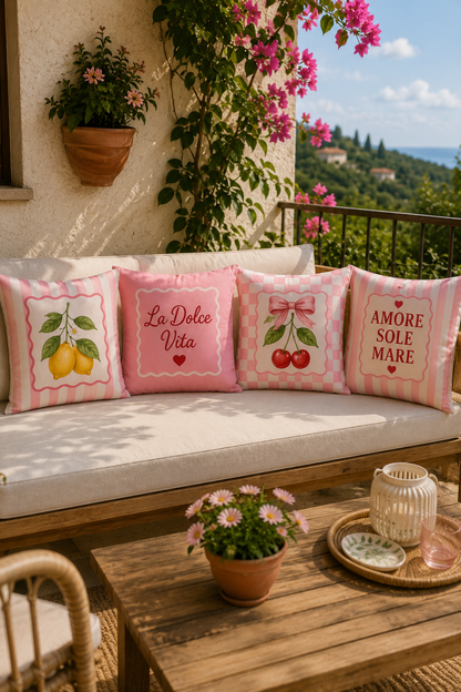 La Dolce Vita - 4 Kırlent Kılıfı & 1 Runner Seti