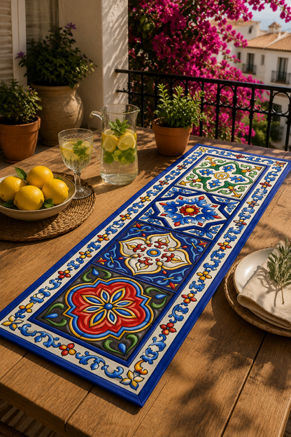 Majolica - 4 Kırlent Kılıfı & 1 Runner Seti