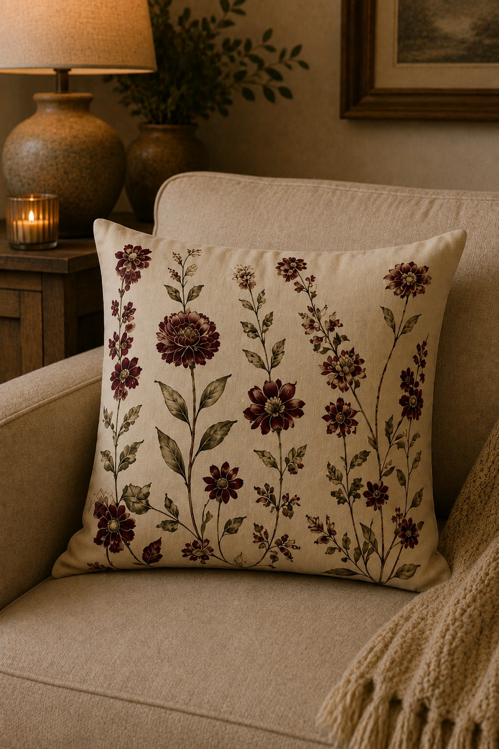 Nocturne Floral - 4 Kırlent Kılıfı