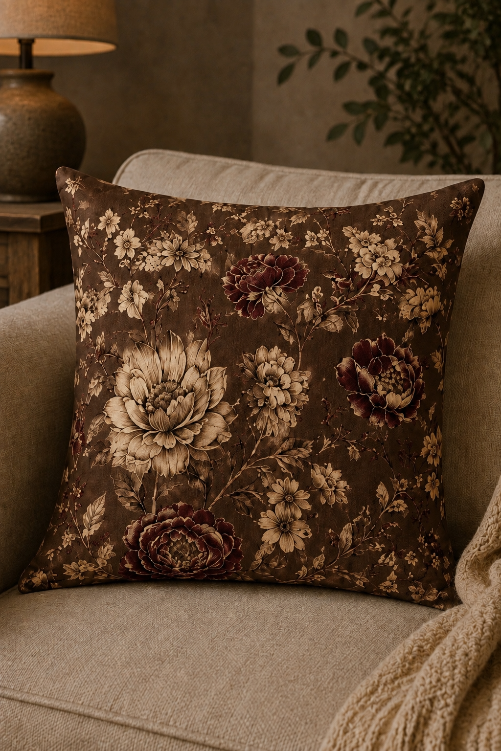 Nocturne Floral - 4 Kırlent Kılıfı